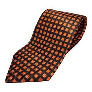 KITON Napoli 7 Fold Tie 100% Silk Made In Italy Orange Black Gold Geometric